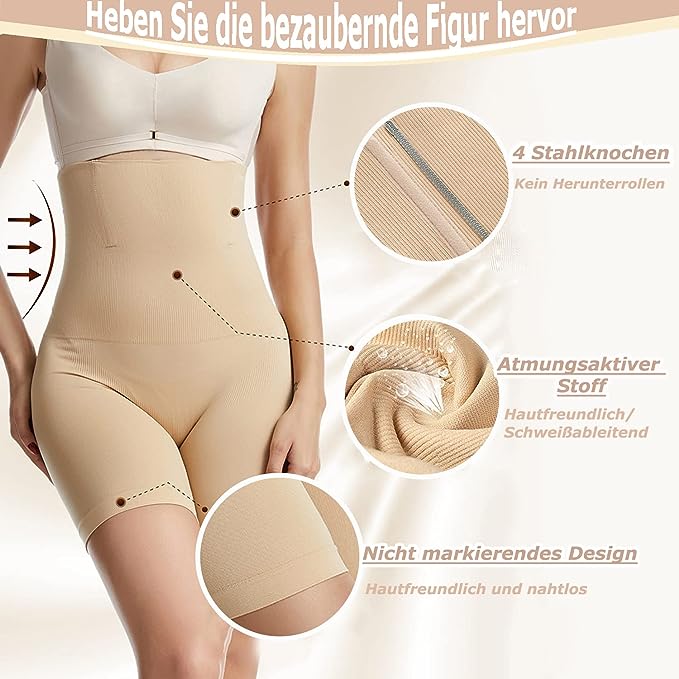 Shaper House Women Waist Shapewear with Anti Rolling Strip Tummy Control Tucker Shapewear Pack Of 2