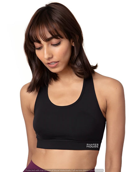 Shaper House Women's Cotton Blend Slip On Active Bra