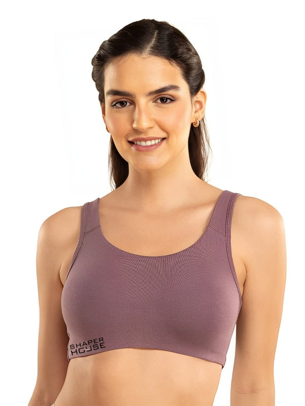 Shaper House Women's Cotton Blend Slip On Active Bra