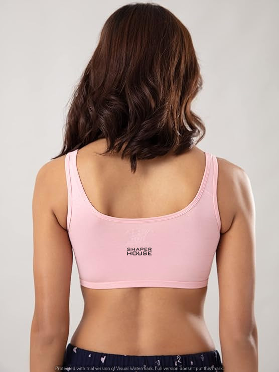 Shaper House Women's Cotton Blend Slip On Active Bra