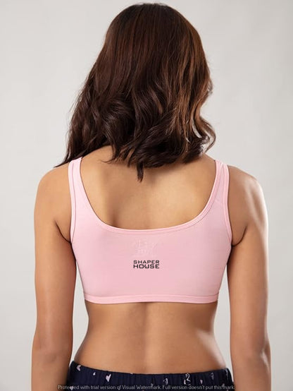 Shaper House Women's Cotton Blend Slip On Active Bra