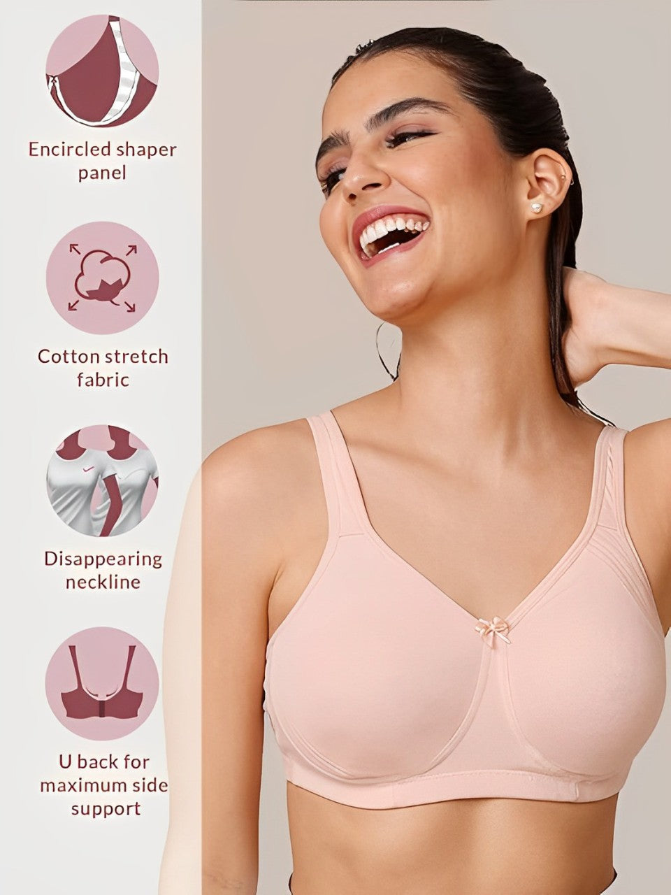 Shaper House Women's Cotton Full-Coverage Bra