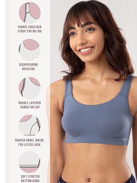 Shaper House Women's Cotton Blend Slip On Active Bra