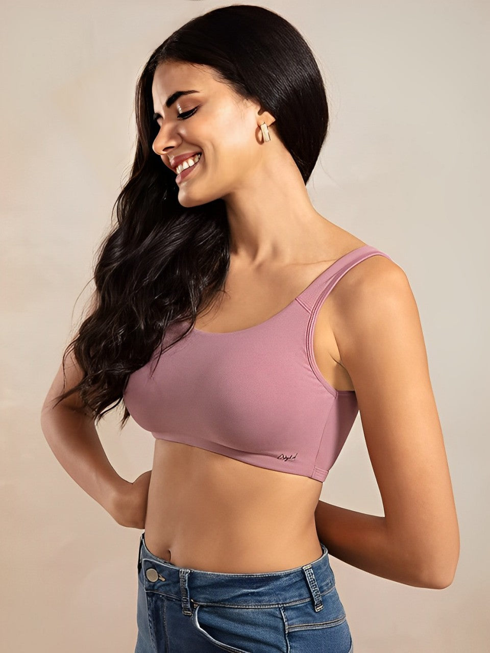 Shaper House Women's Cotton Blend Slip On Active Bra
