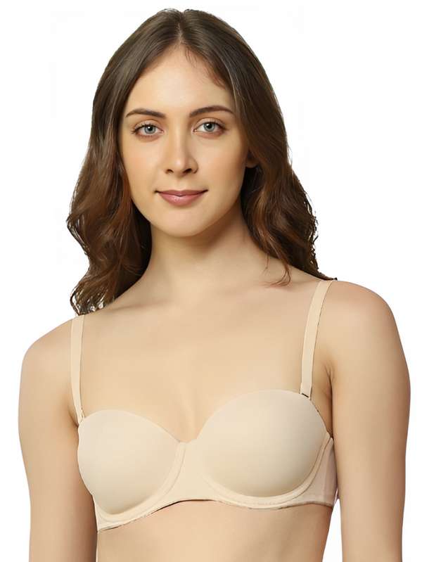 Pack Of 2 Cotton Strapless Multiway Padded Wired High Coverage Bra
